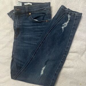 Dark Blue Distressed Women Jeans